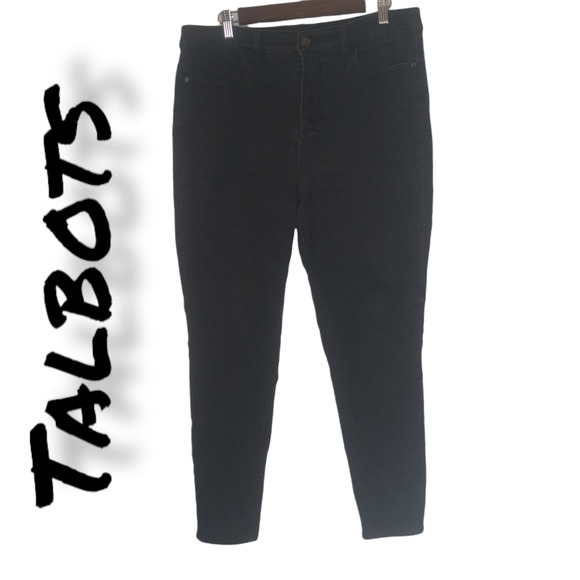 Talbots Denim - Talbots Women Black Denim Cotton Skinny Fit Jegging Mid Rise jeans Pants Size 14